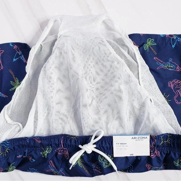 Arizona Jean Co Swim Trunk Flamingo Palm Print XXL - Picture 9 of 11